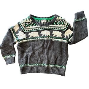 Janie And Jack Fair Isle Bear Winter Sweater Baby/ Toddler Boy Sz 12-18 Months​